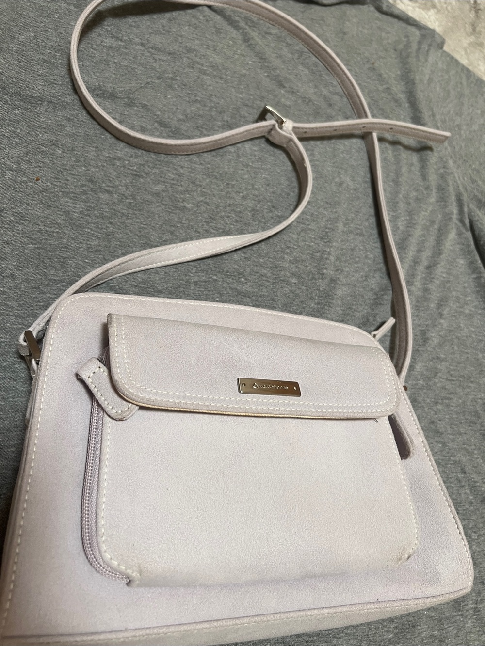 Liz Claiborne Light Pink Crossbody Bag with Front Flap Pocket